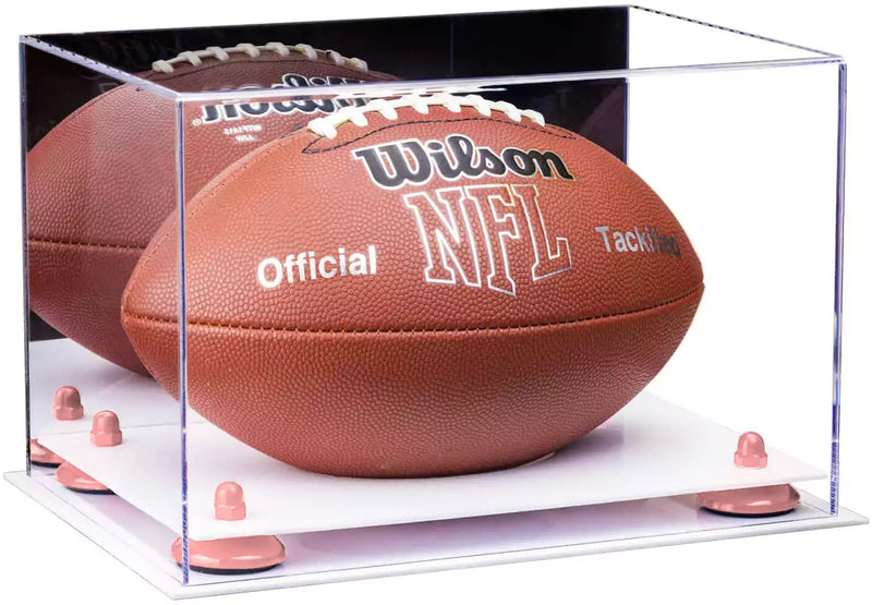 Full-Size Football Display Case Horizontal - Mirror No Wall Mounts (A004/B41)