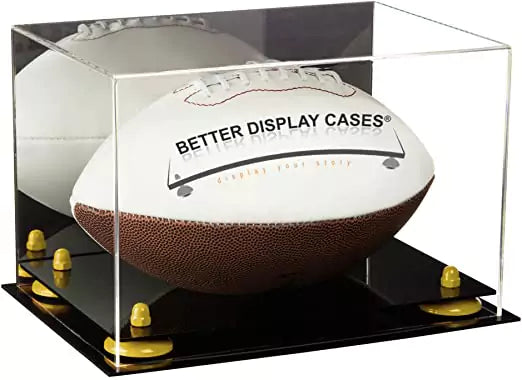 Full-Size Football Display Case Horizontal - Mirror No Wall Mounts (A004/B41)