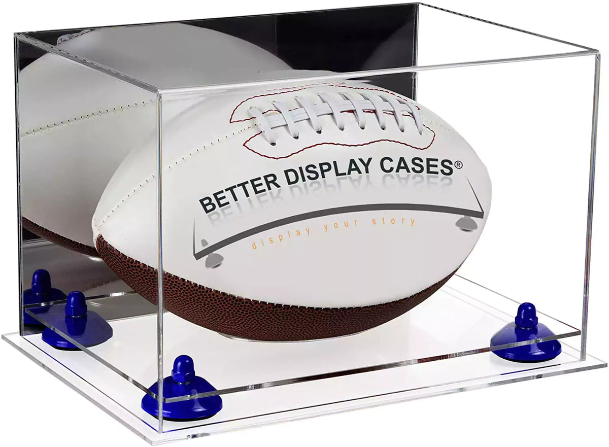 Acrylic Mini - Miniature (not Full Size) Soccer Ball Display Case with Mirror, Wall Mount, Risers and Clear Base shops (A015-CB)