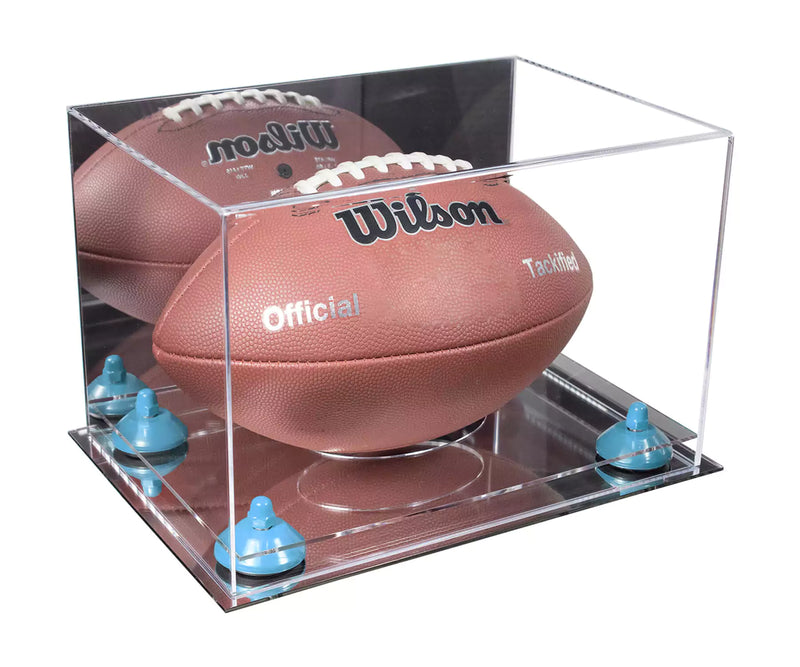 Full-Size Football Display Case Horizontal - Mirror No Wall Mounts (B41/A004)