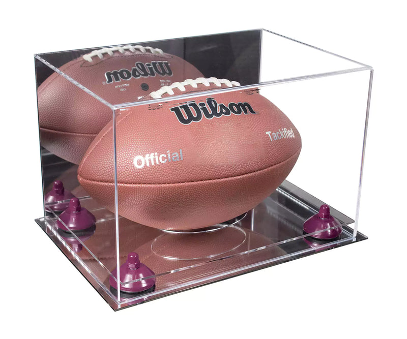 Full-Size Football Display Case Horizontal - Mirror No Wall Mounts (A004/B41)