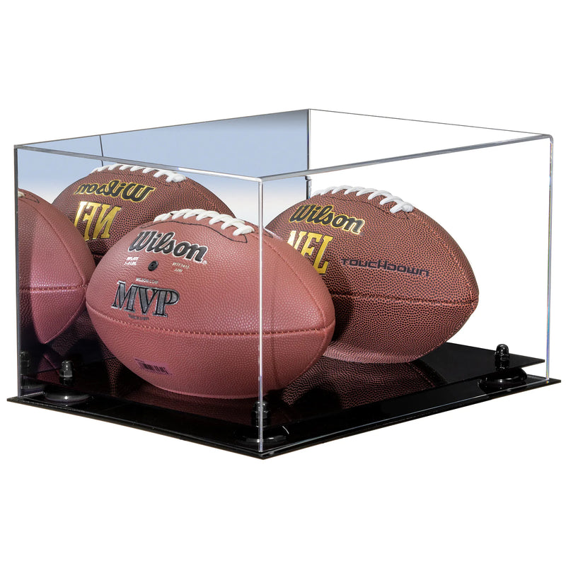 full size two football display case for sale on Better Display Cases