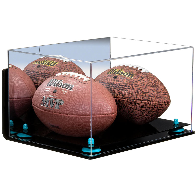 full size two football display case for sale on Better Display Cases