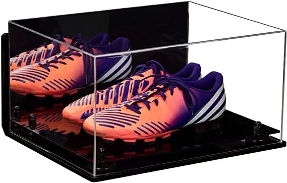 large display case for basketball shoes, socces, football for sale at better display cases