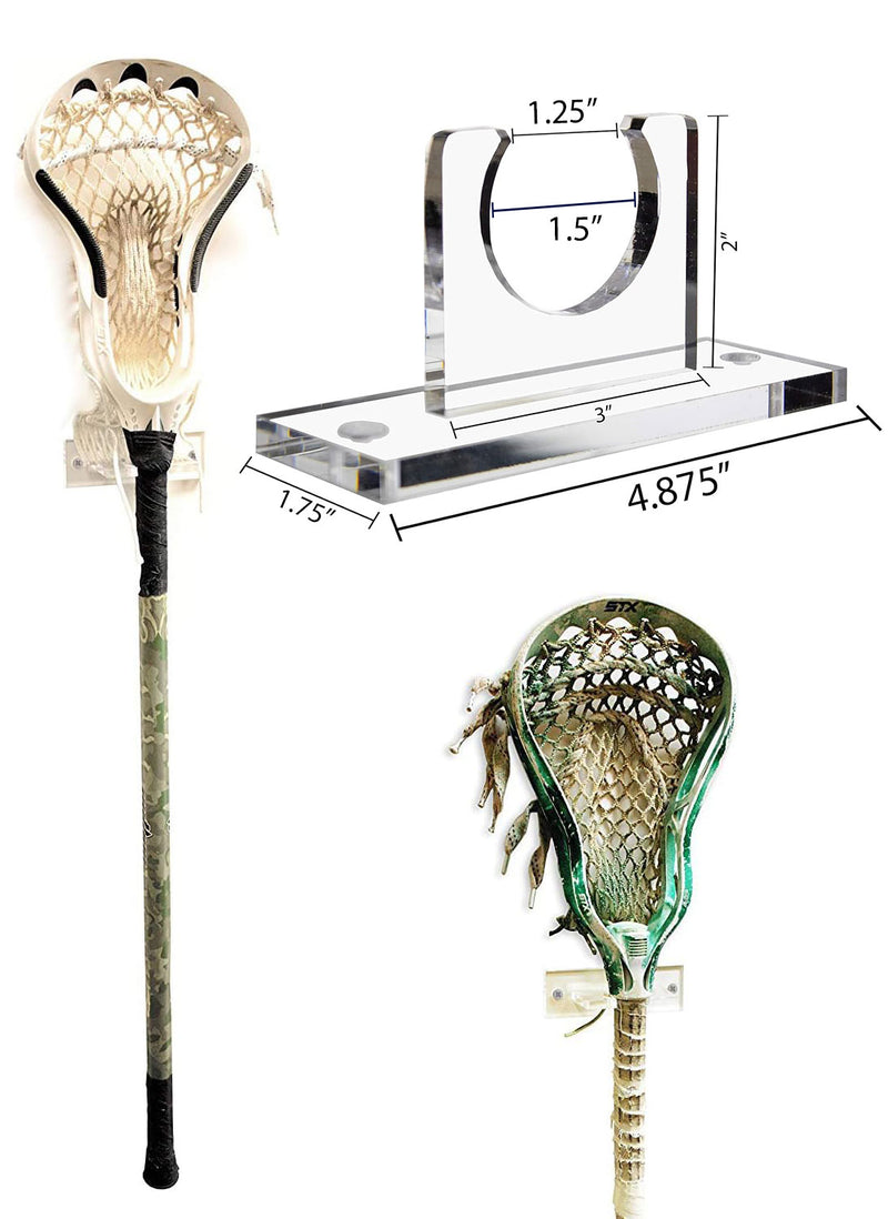 Acrylic Standard Size Lacrosse Stick Wall Mounts