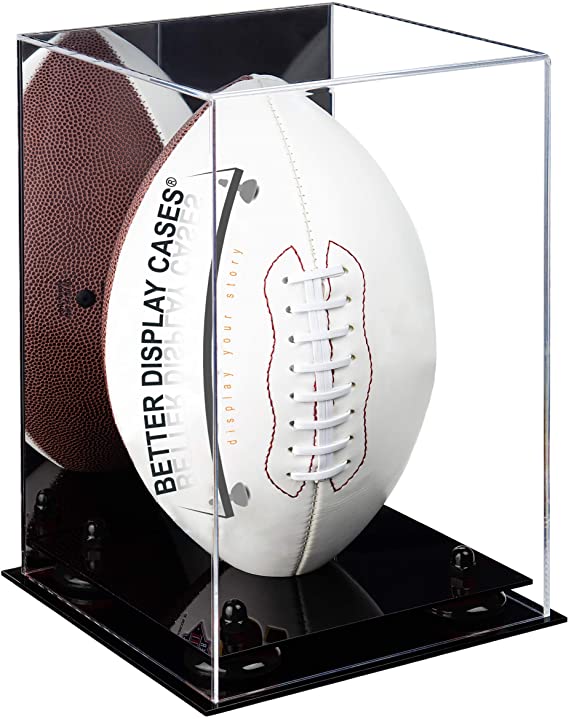 Full-Size Football Display Case Vertical - Mirror No Wall Mounts (B42/A060)