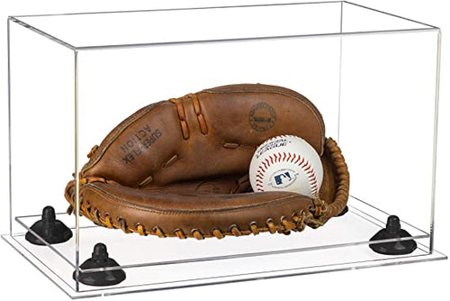 Acrylic Baseball Glove Display Case selling with Mirror, Risers and Mirror Base (V41)