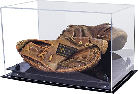 Display Cases Acrylic Full-Size Lacrosse/Hockey/Catchers Mask Display Case shops with Mirror Risers, Clear Wall Mount and Clear Base (V44/A002)