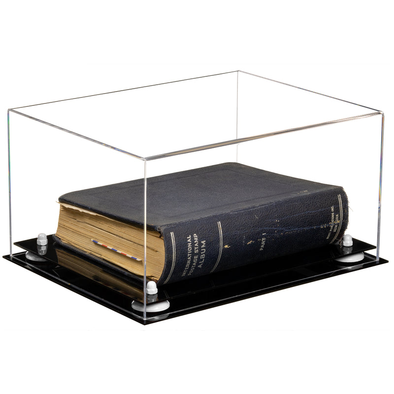 Better Display Cases Clear Acrylic Book Display Case 12 x 12 x 4 with Black Base (A030B)