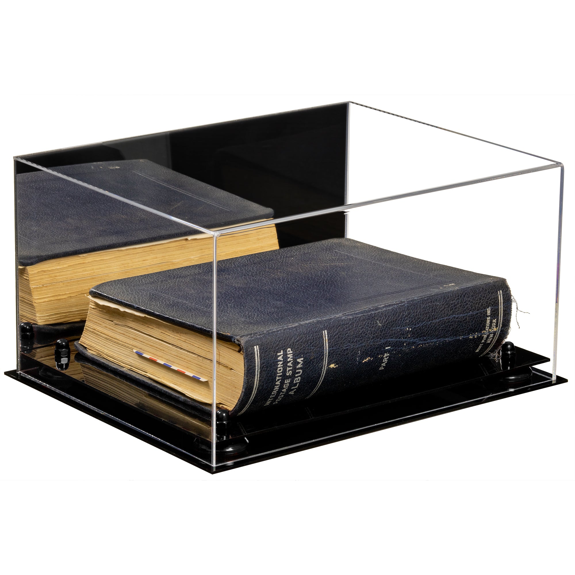 Better Display Cases Clear Acrylic Book Display Case 12 x 12 x 6 with  White Base (A030-WDS)
