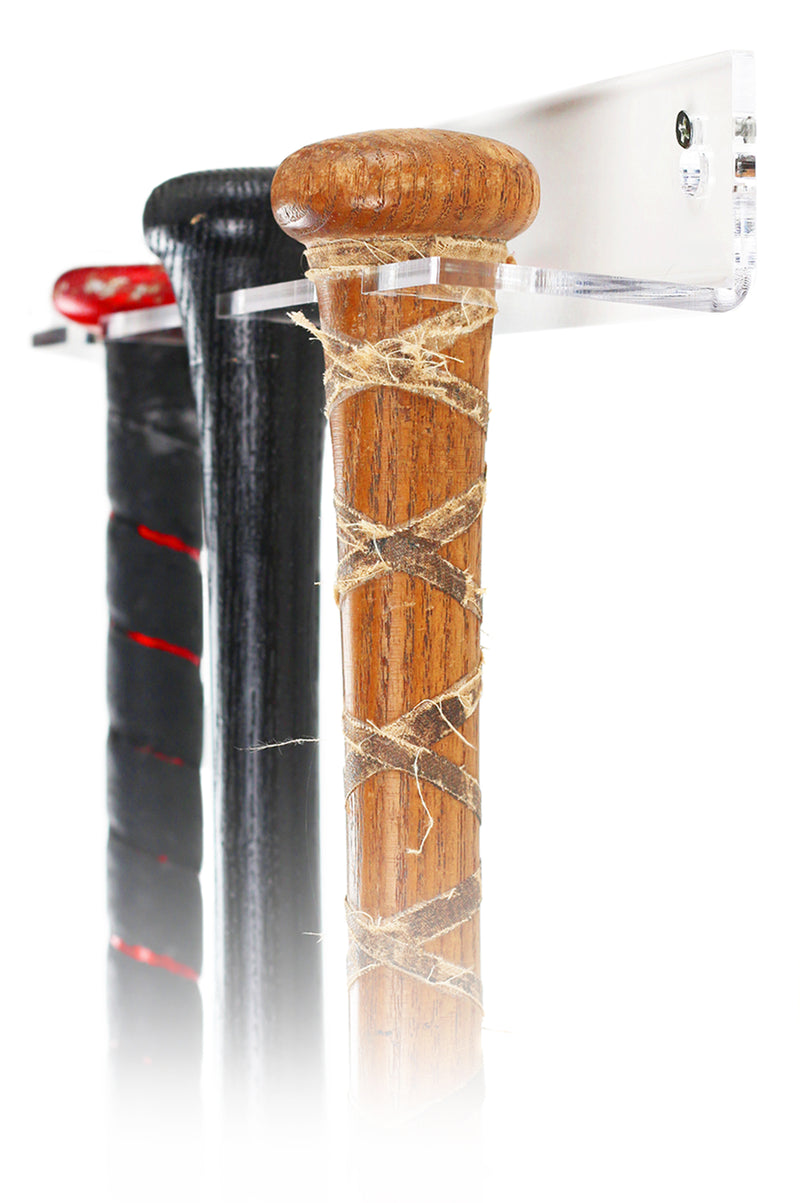 Better Display Cases Clear Acrylic Wall Mounts and Display Stands for Baseball Bats