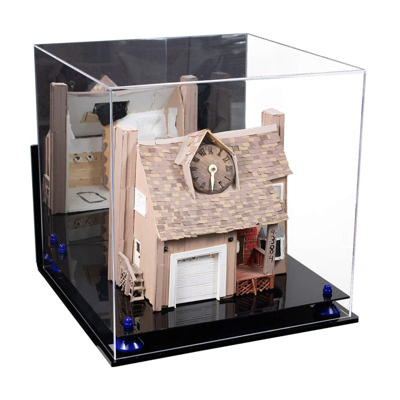 Versatile Display Case - Large Square Box with Risers, Mirror Case and Wall Mounts 15.5" x 15.5" x 15.5" (A118)