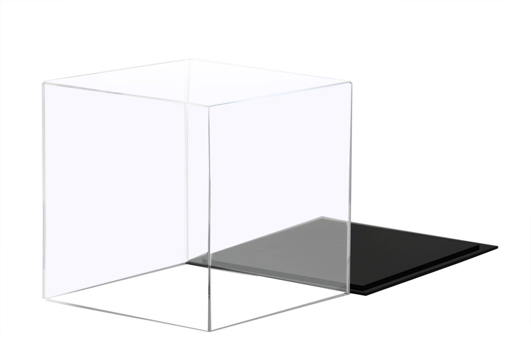 Versatile Display Case - Large Rectangle Box outlet with Clear Case, Clear & Mirror Base and Risers 15.25