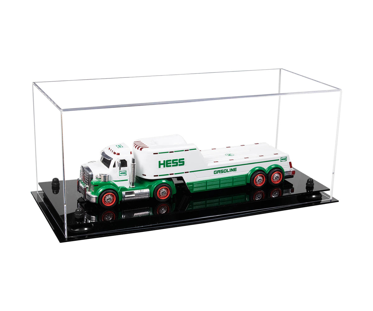 Good Versatile Clear Acrylic Display Case - Large Rectangle Box with Clear Case,Risers and Black Base 19.25