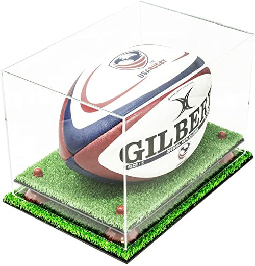 Acrylic Rugby store Ball Display Case with Mirror, Risers and Clear Base (A004-CB)